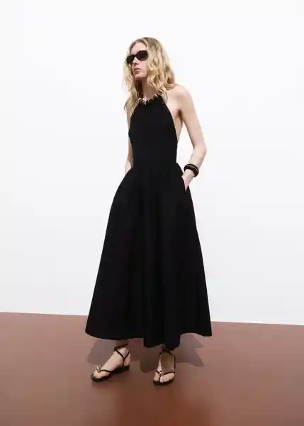 Vestido Audrey Negro Talla M Mujer Mango