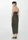 Vestido Cinzia Dark Caza Talla L Mujer Mango