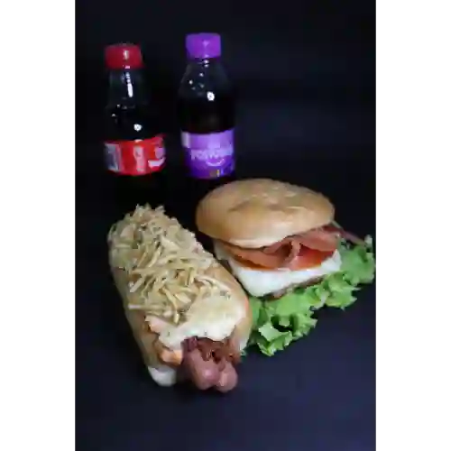 Combo Perro Doble+hamburguesa S+gaseosas