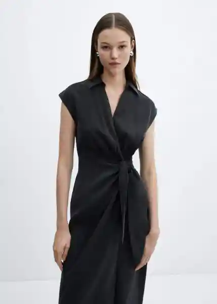 Vestido Anna Negro Talla 18 Mujer Mango