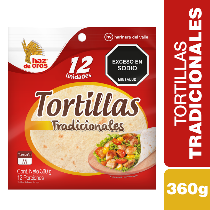 Haz De Oros Tortillas de Trigo Tradicionales Tamaño M 360 g
