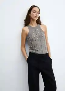 Top Xbead Gris Talla M Mujer Mango