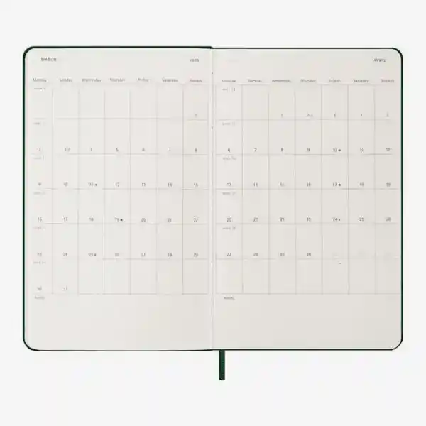 Moleskine Agenda Semanal Verde Grande Hc 2026