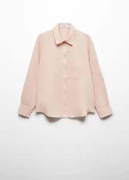 Camisa Lino Rosa Palo Talla S Mujer Mango