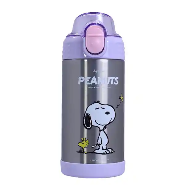 Termo de Con Tapa Automática Snoopy Morado 300 mL Miniso