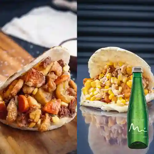 Combo Arepa Paisa +Arepa Maduro +Manantial C/Gas 300ml