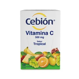 Cebión tabletas Masticables de Vitamina C sabor Tropical con 144 unidades