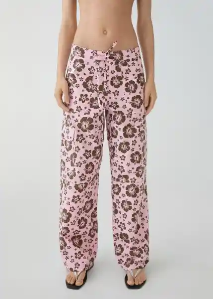 Pantalón Zealand Rosa Pastel Talla L Mujer Mango