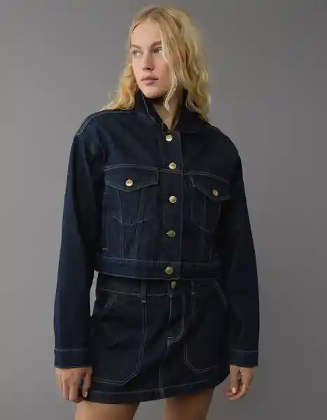Chaqueta Mujer Azul Talla X-SMALL 3641451 American Eagle