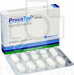 Ciprofloxacina Procatec500Mg 10 Tabletas Bcnmedical