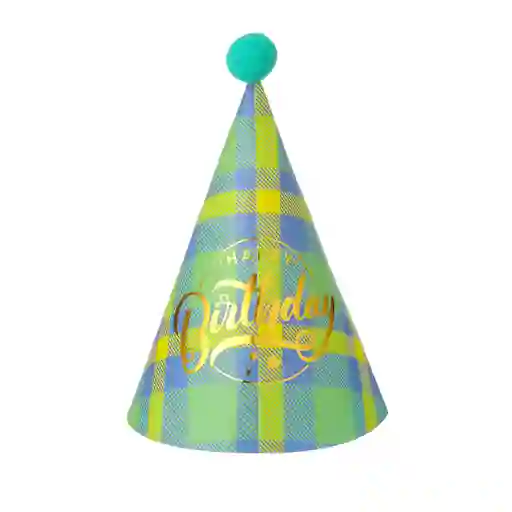 Miniso Sombrero de Fiesta de Cumpleaños Cuadrícula Gris