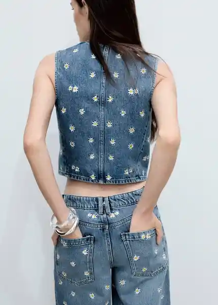 Chaleco Massy Tejano Medio Talla S Mujer Mango