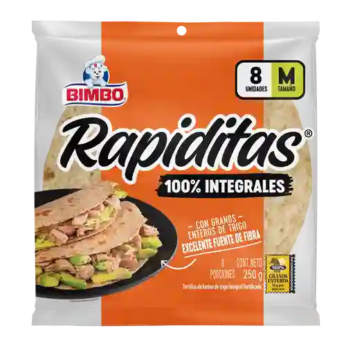 Rapiditas Tortillas de Harina 100% Integrales