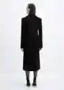 Abrigo Poderio Negro Talla L Mujer Mango