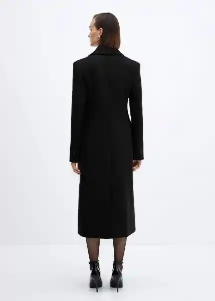 Abrigo Poderio Negro Talla L Mujer Mango