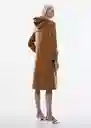 Abrigo Duffle Camel Talla S Mujer Mango