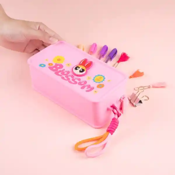 Cosmetiquera Serie Chicas Súper Poderosas Rosa Cuadrada Miniso