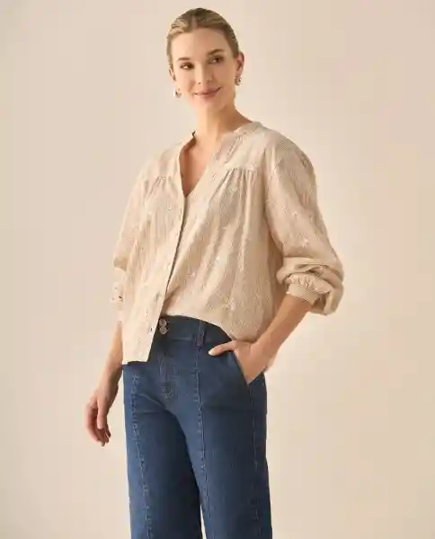 Camisa Crudo M?ula Claro Talla M 613G039 Esprit