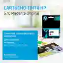 Cartucho De Tinta Hp 670 Magenta Original (cz115al)