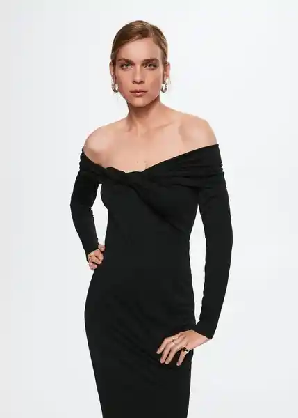 Vestido Amy-L Negro Talla L Mujer Mango