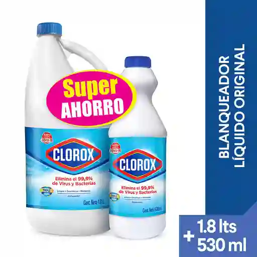 Blanqueador Clorox Original 1.8 lt + 530 ml