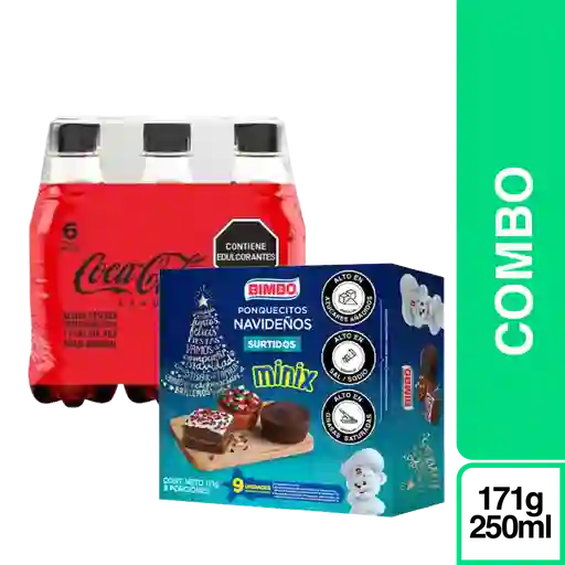 Combo Coca-Cola Zero + Bimbo Minix Ponquecitos Navideños