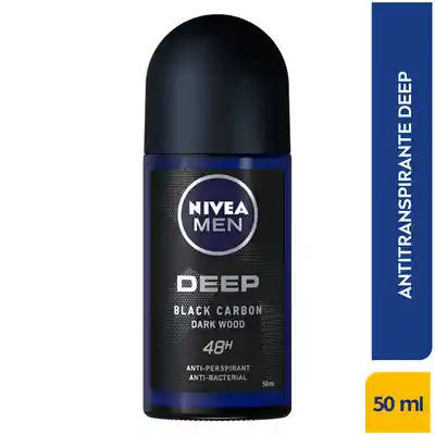 Nivea Men Desodorante Deep Black Carbon Dark Wood en Roll On