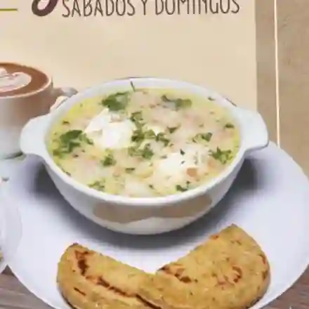 Caldo con huevo y chocolate