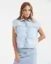 Camisa Manga Sisa Clara Azul Cristalino Claro Talla S Chevignon