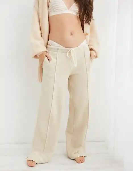 Pantalón Aerie Mujer Beige Talla SMALL American Eagle