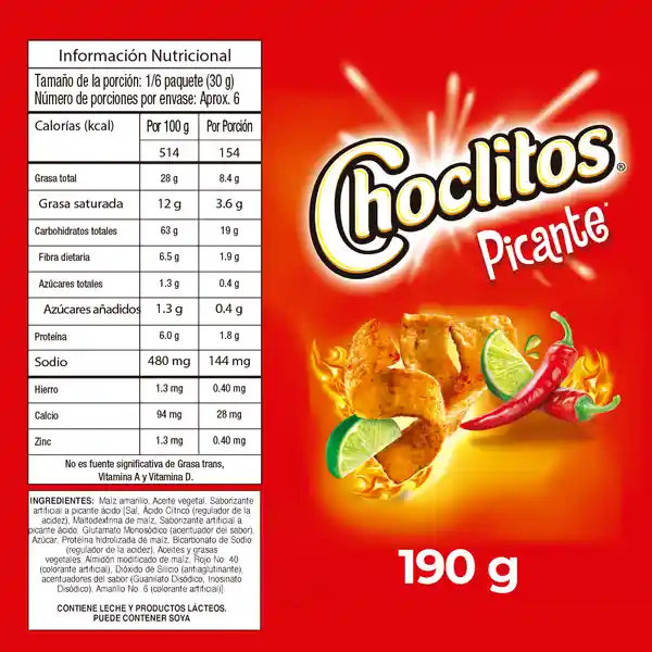 Choclitos Snack Picante 190 g