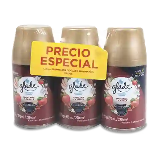 Glade Repuesto Aromatizante Ambiente Automático Manzana y Canela