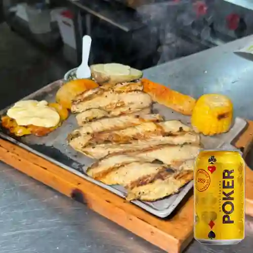 Combo Filete Asado + Cerveza Poker Lta 330ml