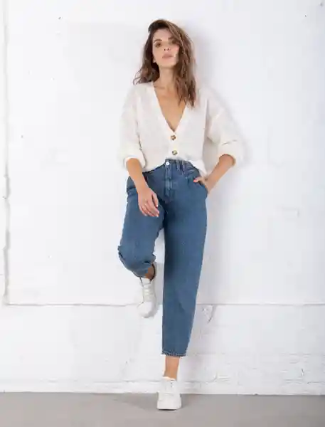 Jean Asimétrica Azul Índigo Medio Talla 12 Mujer Naf Naf