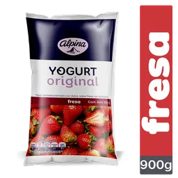 Yogurt Original Alpina Fresa Bolsa 900g