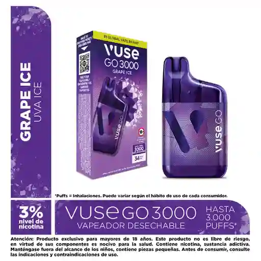 Vuse Go 3000 Grape Ice 34Mg