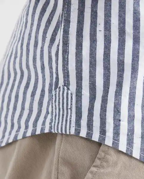 Camisa In Striped Mix Manga Larga Azul Medianoche M Chevignon