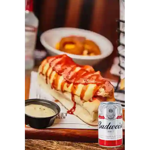 Combo Hot Dog Street + Budweiser 355 ml