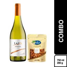 Combo Lazo Vino Blanco Chardonnay + Del Alba Almendra Natural