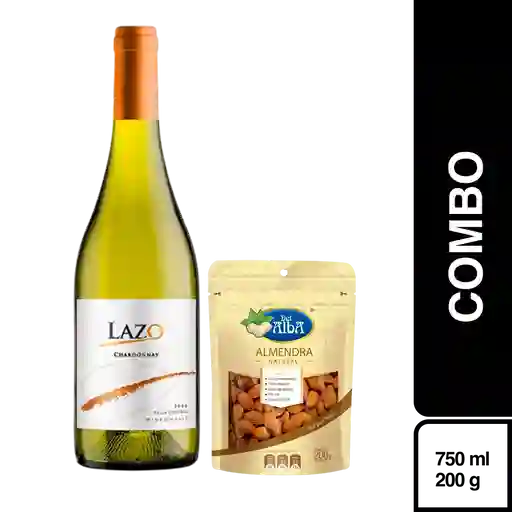 Combo Lazo Vino Blanco Chardonnay + Del Alba Almendra Natural