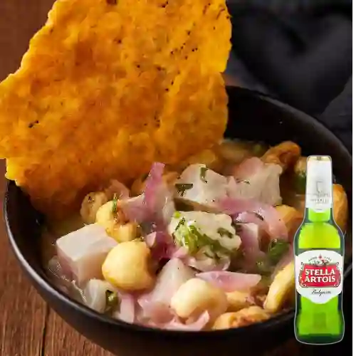 Combo Ceviche Peruano + Stella Artois 350 ml