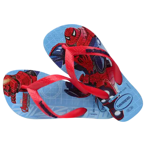 Sandalias Kids Top Marvel II Azul Agua T. 32 4148300 Havaianas