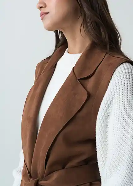 Chaleco Mujer Café Emperador Talla M 523G033 Naf Naf