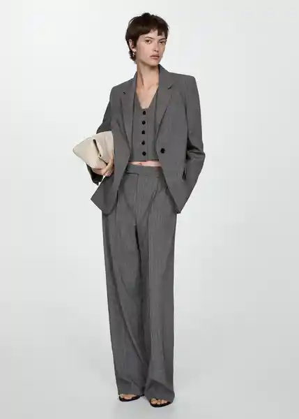 Blazer Bowery Gris Talla S Mujer Mango