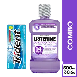 Combo Trident Chicle Menta + Listerine Cuidado Total Cero