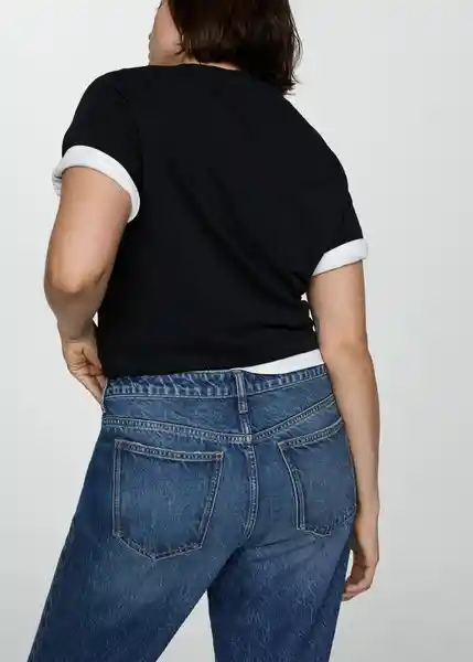 Jean Mom2000 Tejano Oscuro Talla 40 Mujer Mango