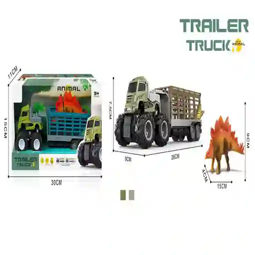 Ox Toys Trailer de Juguete Con Dinosaurio OW046