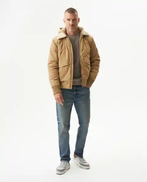 Chaqueta Aviadora Masculino Caqui Fango Medio Talla L Chevignon