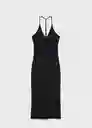 Vestido Bali Negro Talla M Mujer Mango