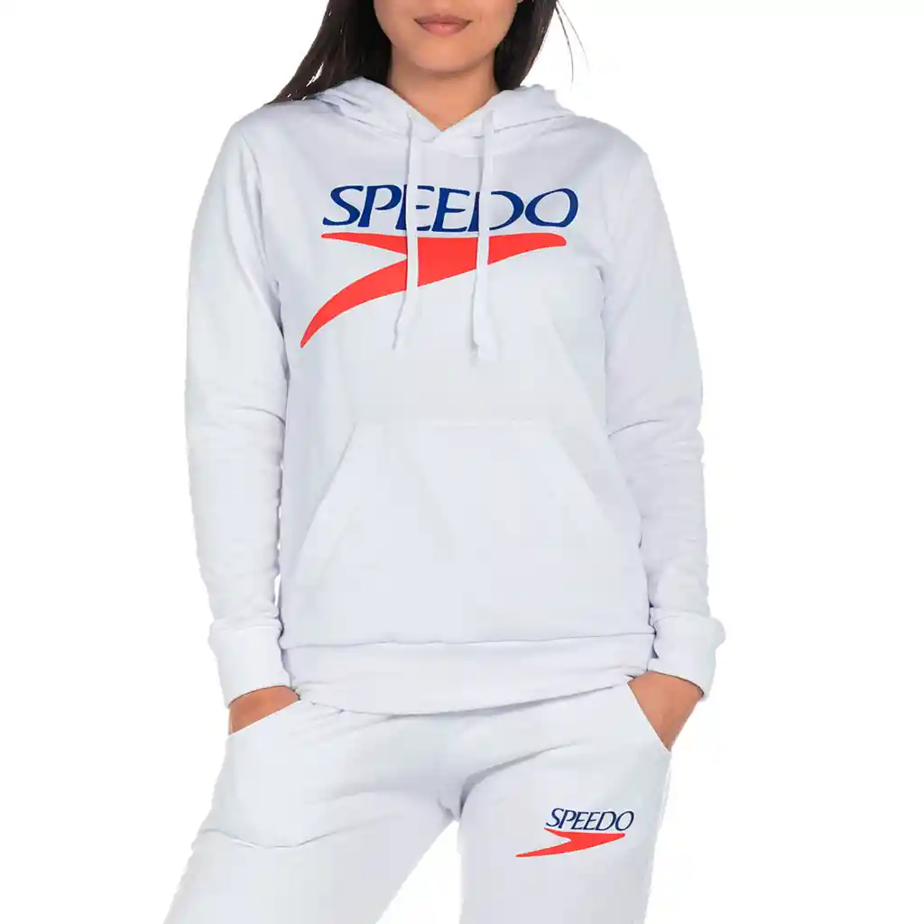 Buzo Hoodie Logo Vintage Femenino Blanco-M